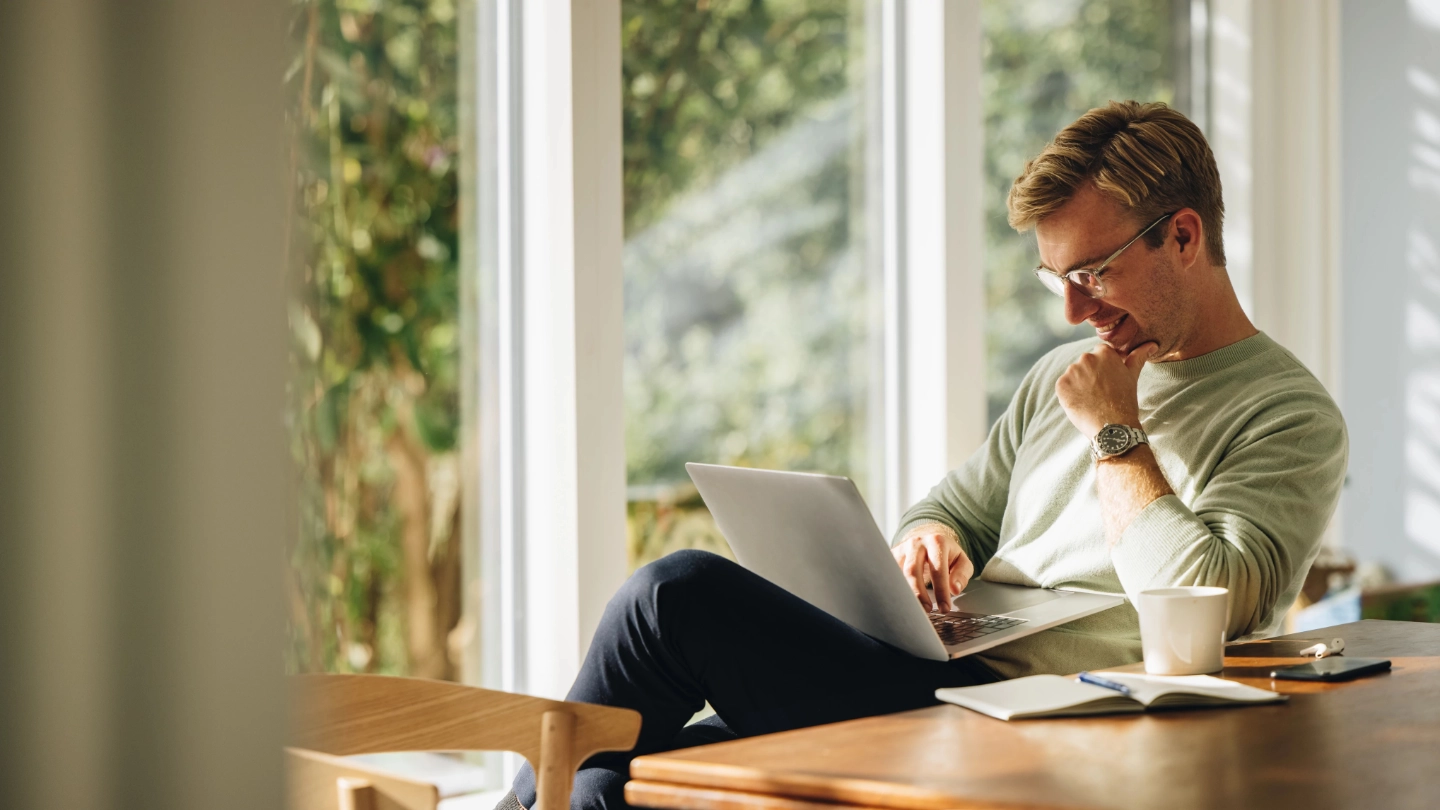 man working in his home office image